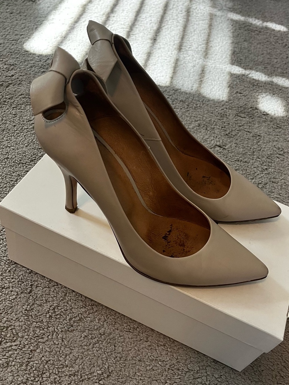 Women's Pointed Toe High Heel Pumps in Taupe
